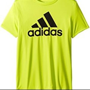 Adidas highlighter yellow short sleeve tee